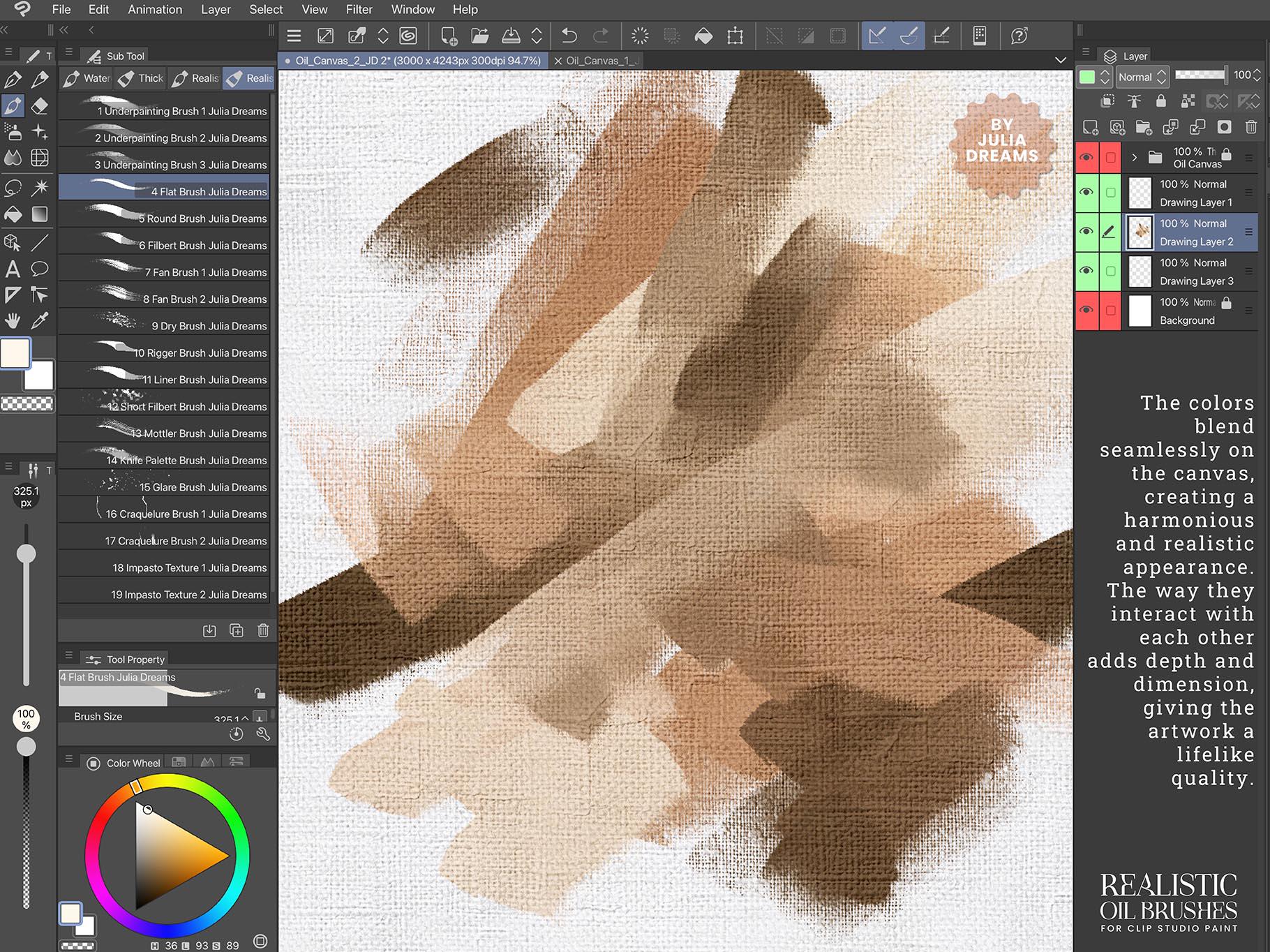 Realistic Oil Brushes for Clip Studio Paint - Painting Kit for ...