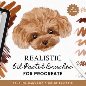 Realistic Oil Pastel Procreate Brushes - Painting Kit for Procreate iPad Brushes - Pastel Brushes Oil Canvas Digital Download Crayon Pencil