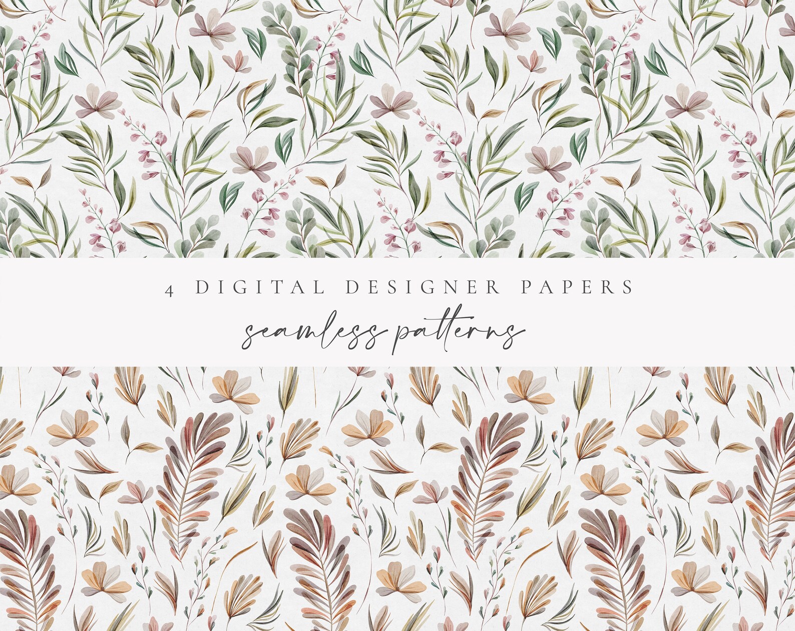 Digital Paper - Scrapbook Papers - Seamless Patterns - Digital ...