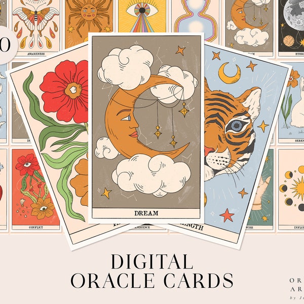 Digital Oracle Cards - Digital Stickers - Digital Planner Deck - Spiritual Collection - Printable Cards - Modern Witch - Digital Download