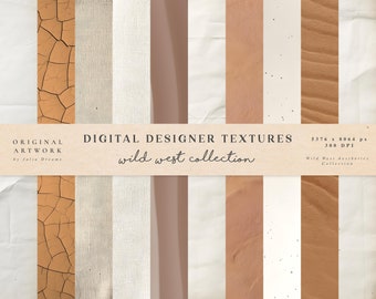 Texturas digitales del Salvaje Oeste - Texturas de papel de acuarela - Fondo digital de papel - Textura de papel blanco - Papel de álbum de recortes digital