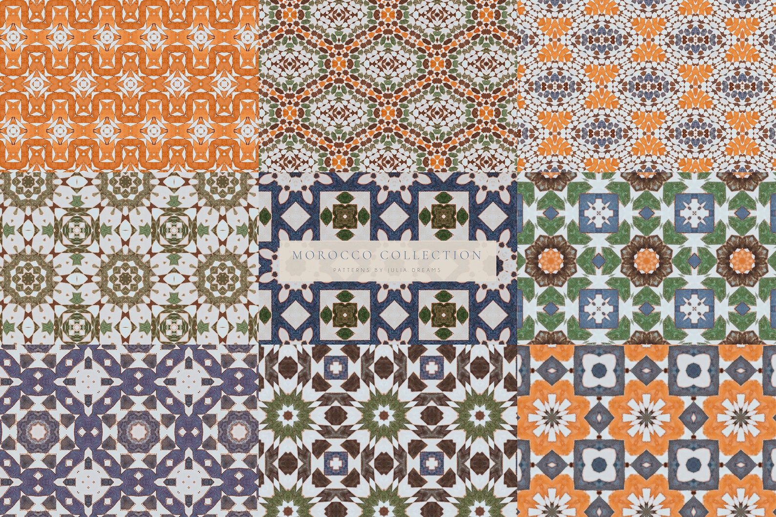 Moroccan Digital Paper - Scrapbook Papers - Seamless Patterns Tiles ...