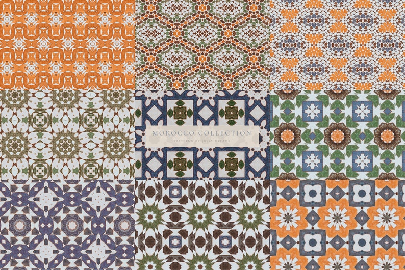 Moroccan Digital Paper - Scrapbook Papers - Seamless Patterns Tiles ...