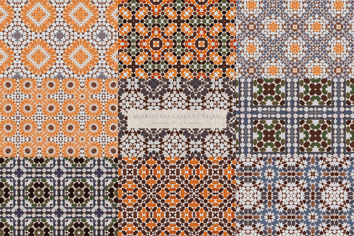 Moroccan Digital Paper - Scrapbook Papers - Seamless Patterns Tiles ...