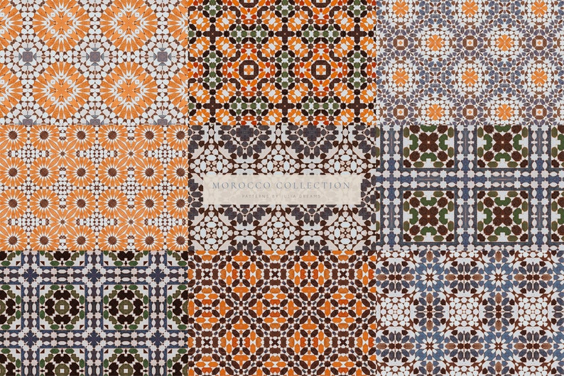 Moroccan Digital Paper - Scrapbook Papers - Seamless Patterns Tiles ...