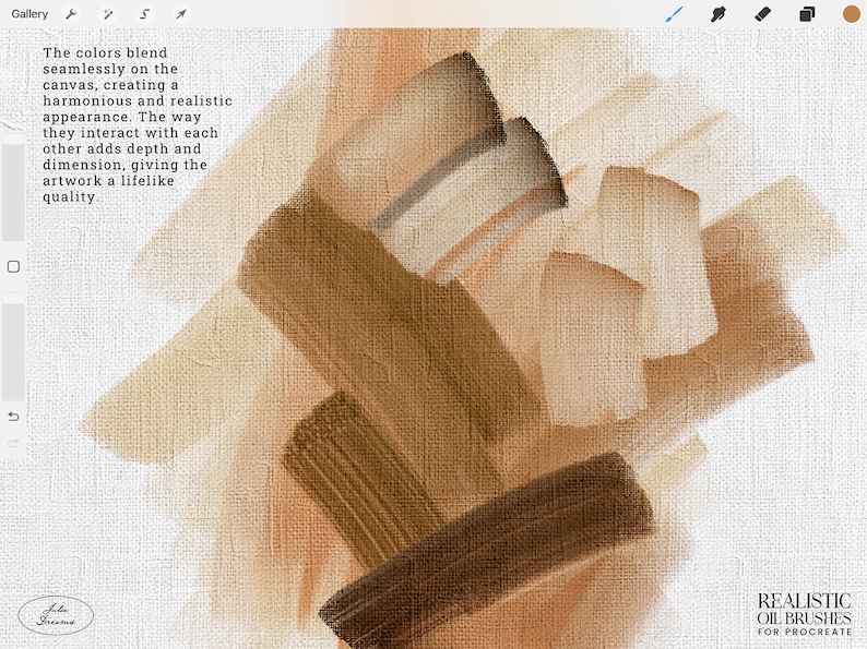 Realistyczne pędzle olejne-zestaw do malowania Procreate-pędzle iPad-pędzle olejne-płótno olejne Digital Download-Impasto zdjęcie 10