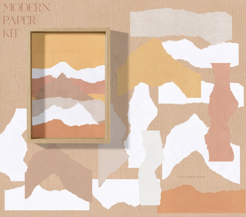 Modernes Papier Kit Aquarell Papier Texturen Color Papers Stoff Hintergrund Digital Clipart kommerzielle Nutzung Washi Tape PNG Sun Bild 9