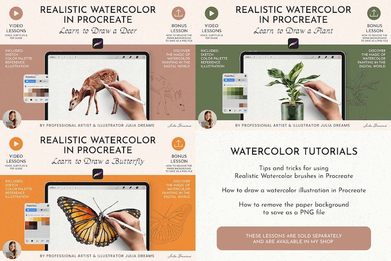 Realistic Watercolor Procreate Brushes Painting Kit for Procreate iPad Brushes Watercolor Brushes Watercolor Canvas Digital Download image 9