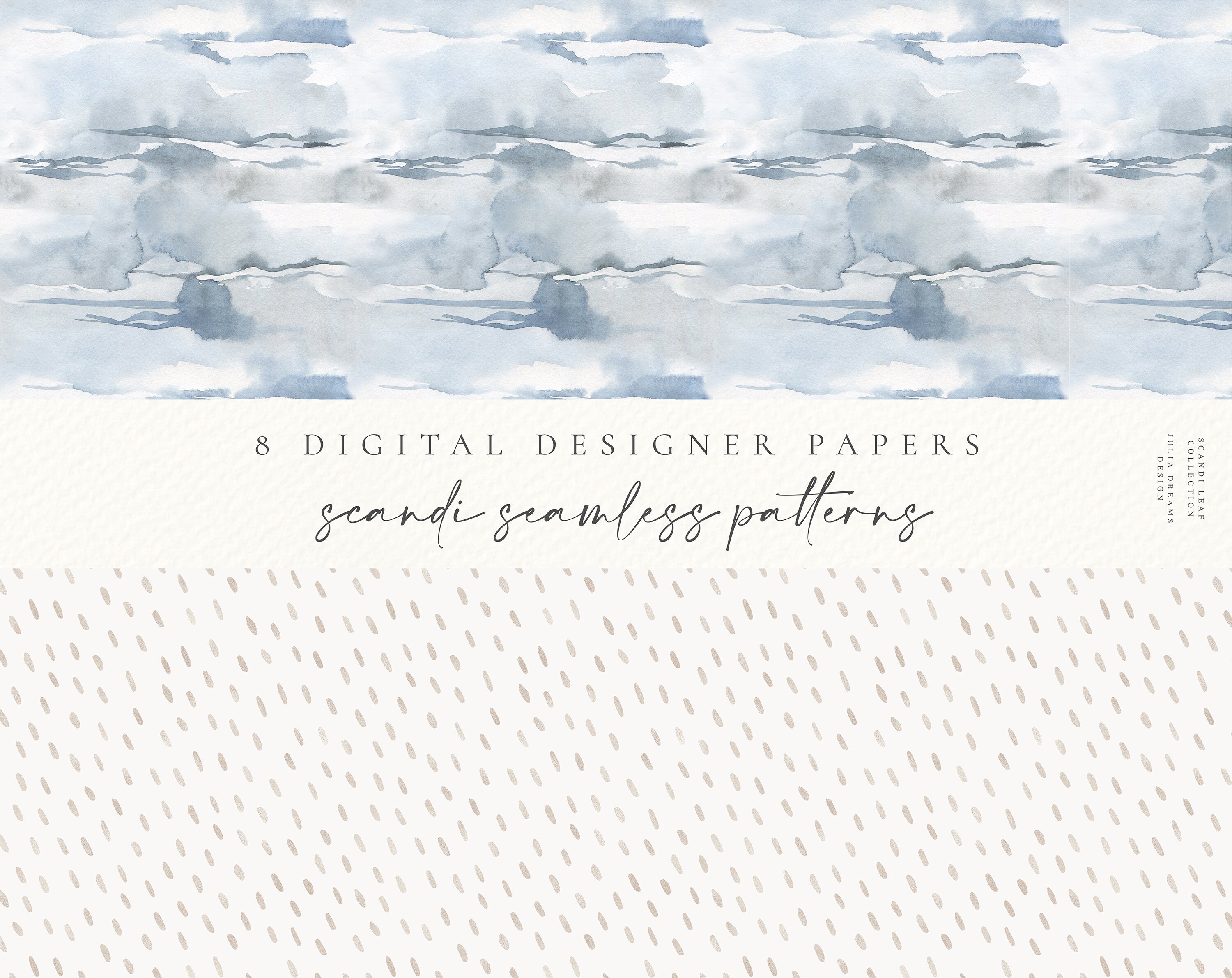 Scandi Leaf Digital Paper Scrapbook Papers Seamless - Etsy