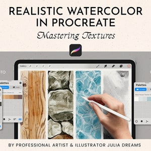 Tutorial Realistische aquarel in Procreate Mastering Textures - Procreate aquarel - Tekenvideo Cursus aquarel - Hoe textuur te tekenen
