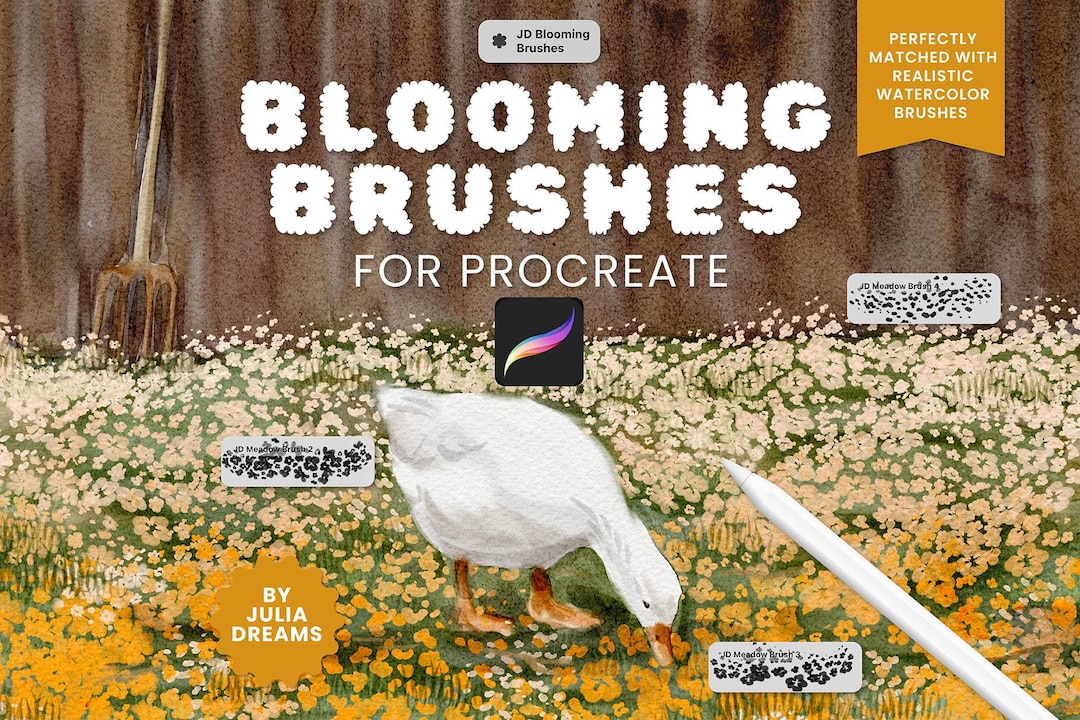 Blooming Brushes for Procreate - Flower Floral Brushes - Meadow ...