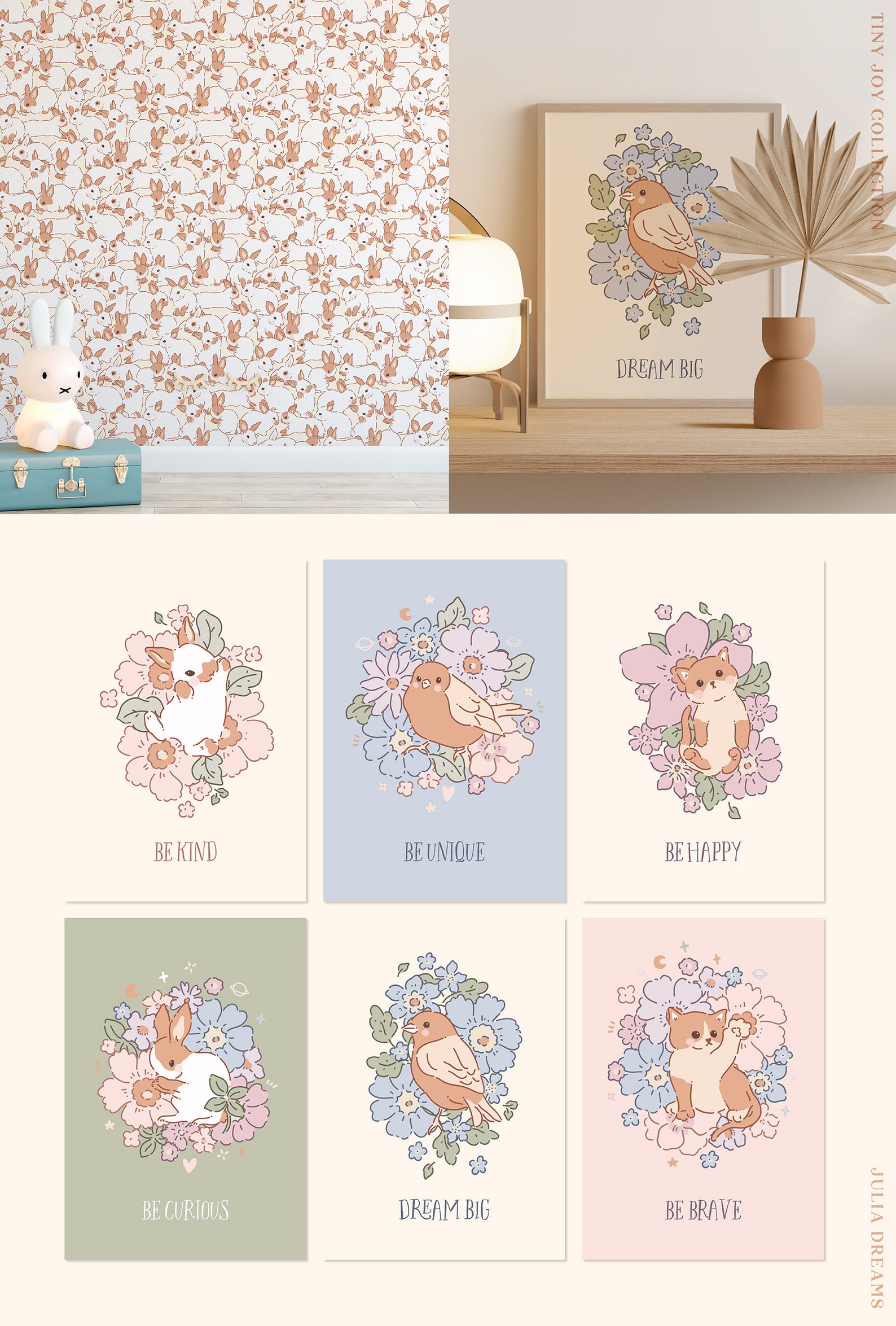 Tiny Joy Collection - Baby Shower Clipart - Digital Papers Seamless ...