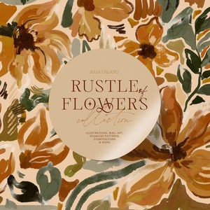 Bruissement de fleurs - Clipart numérique Gouache - Fichiers PNG individuels - Mariage - Ensemble graphique peint à la main - Grande Collection - Fleur d'automne