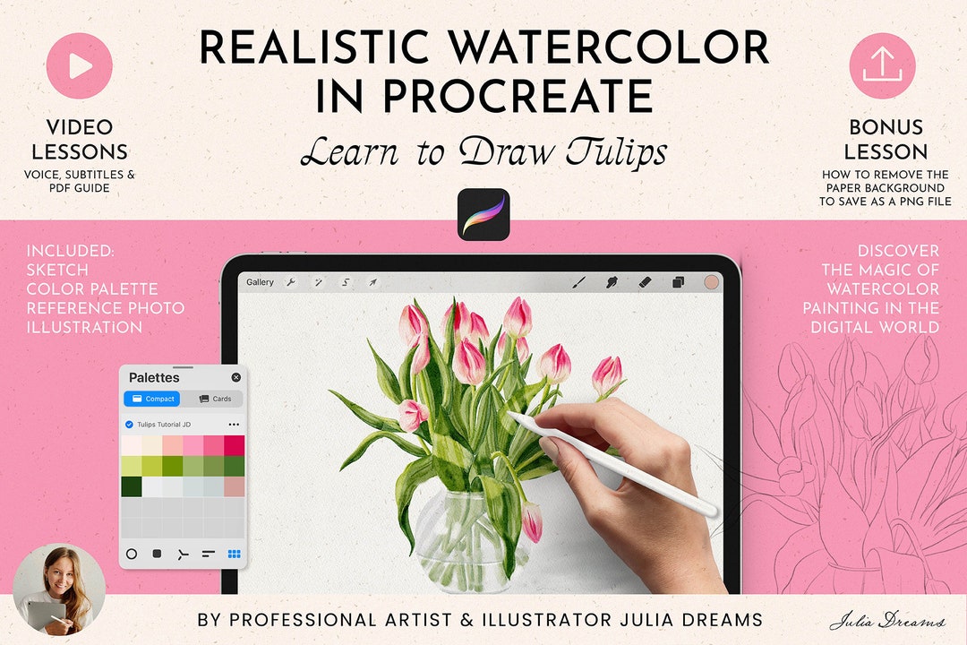 Tutorial Realistic Watercolor in Procreate Tulips - Procreate ...