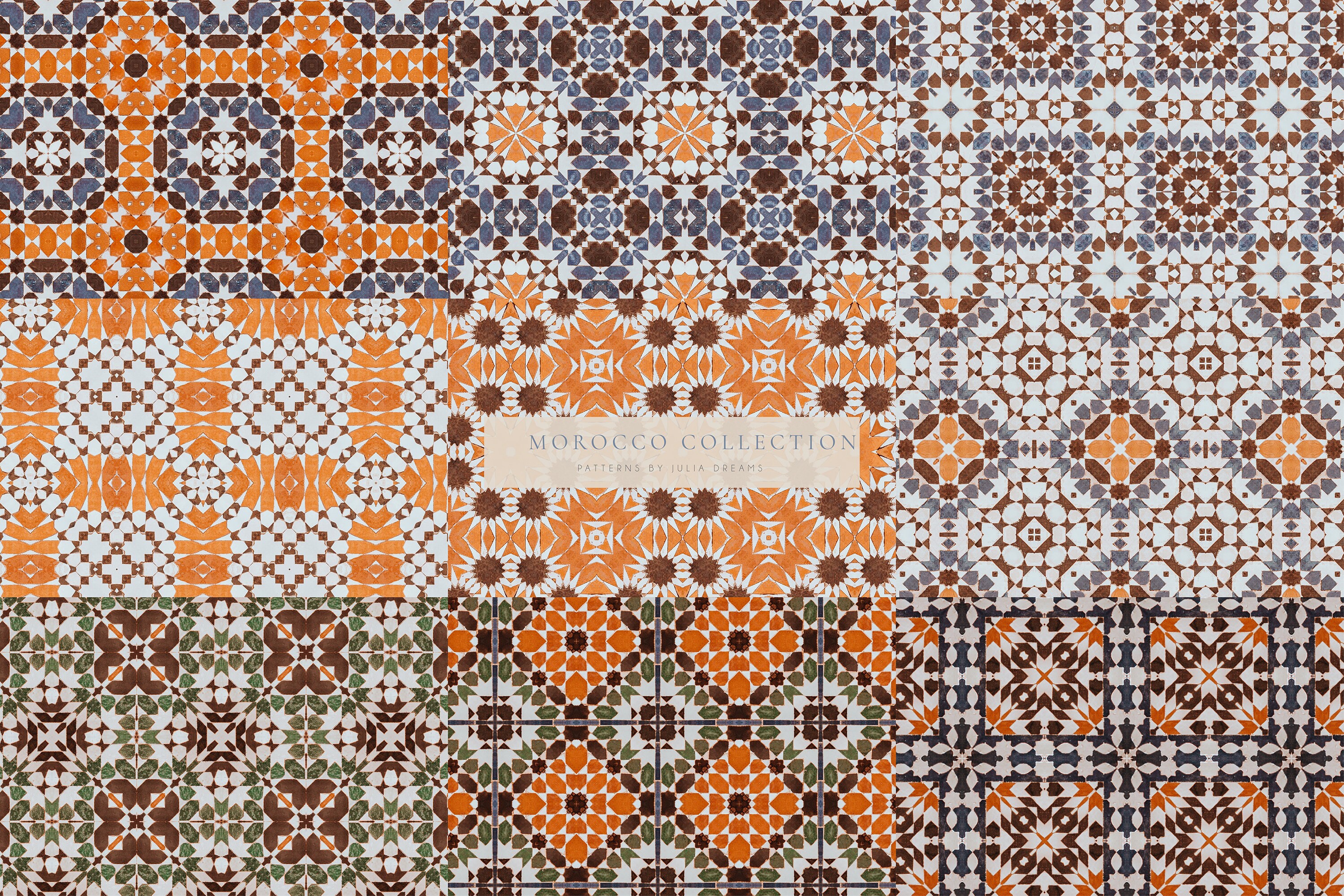 Moroccan Digital Paper - Scrapbook Papers - Seamless Patterns Tiles ...