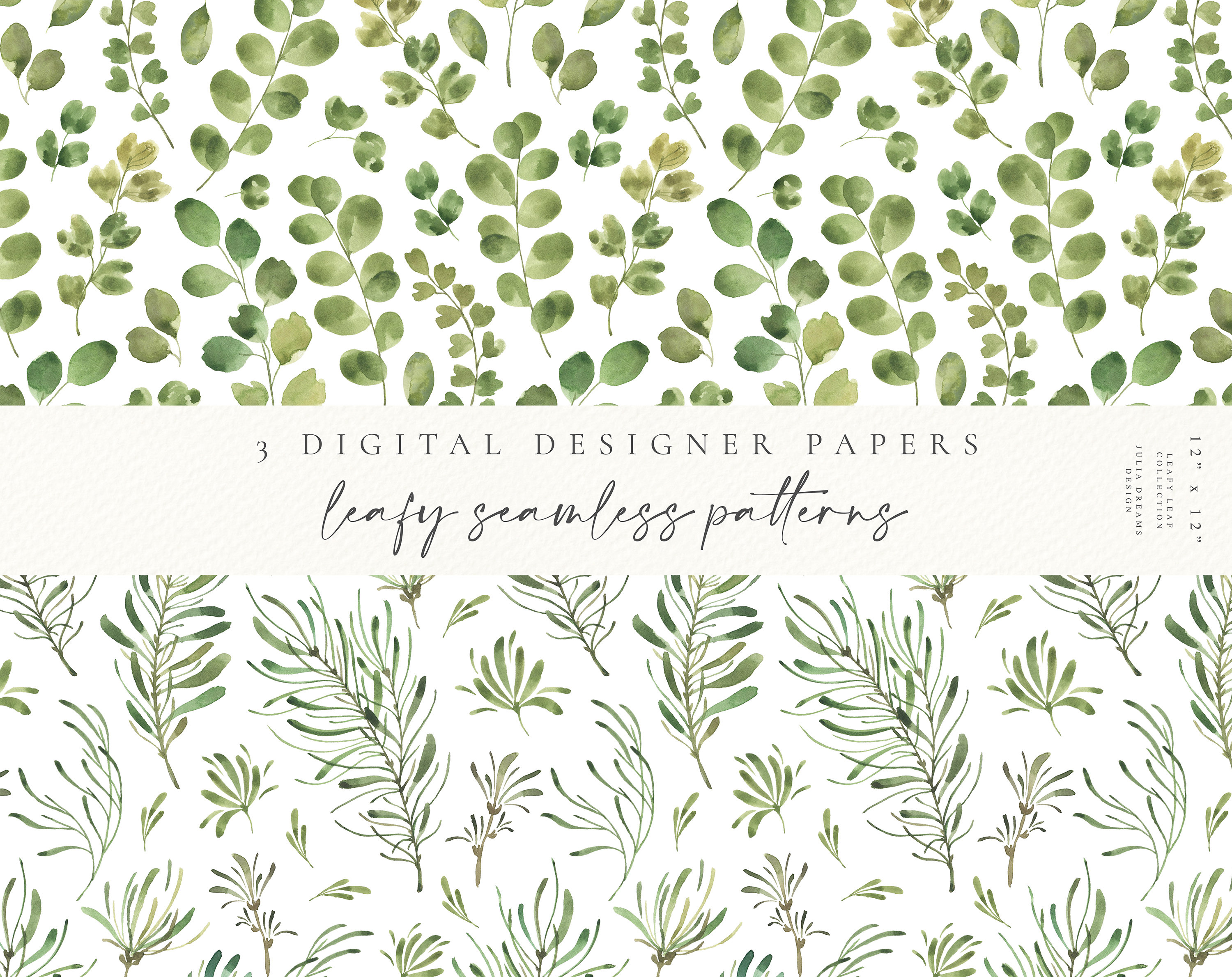 Leaf Digital Paper Scrapbook Papers Seamless Patterns Etsy