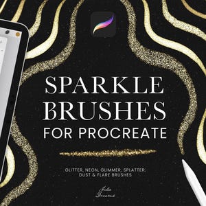 Realistic Sparkle Procreate Brushes - Painting Kit for Procreate iPad Brush - Glitter Brushes - Shine Gold Metallic Shimmer Digital Brush