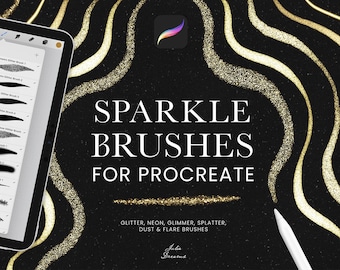 Realistic Sparkle Procreate Brushes - Painting Kit for Procreate iPad Brush - Glitter Brushes - Shine Gold Metallic Shimmer Digital Brush