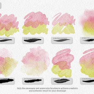 Wet on Wet Watercolor Procreate Brushes - Realistic Painting Kit for Procreate - iPad Brushes Watercolor Brushes - Watercolor Canvas Digital image 3