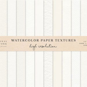 Watercolor Digital Papers - Watercolour Paper Textures - Paper Digital Backdrop - White Paper Texture - Digital Scrapbook Paper Clipart