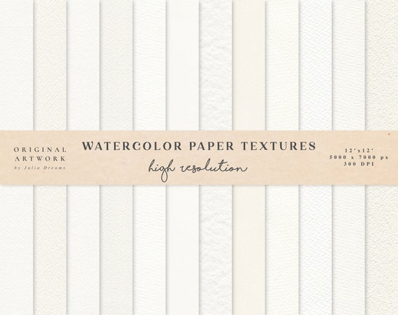 Watercolor Digital Papers - Watercolour Paper Textures - Paper Digital Backdrop - White Paper Texture - Digital Scrapbook Paper Clipart
