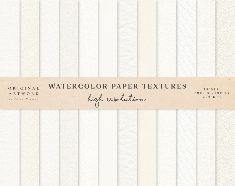 Documenti digitali per acquerello Texture di carta per acquerello Sfondo digitale di carta Texture di carta bianca Clipart di carta per album digitale immagine 1