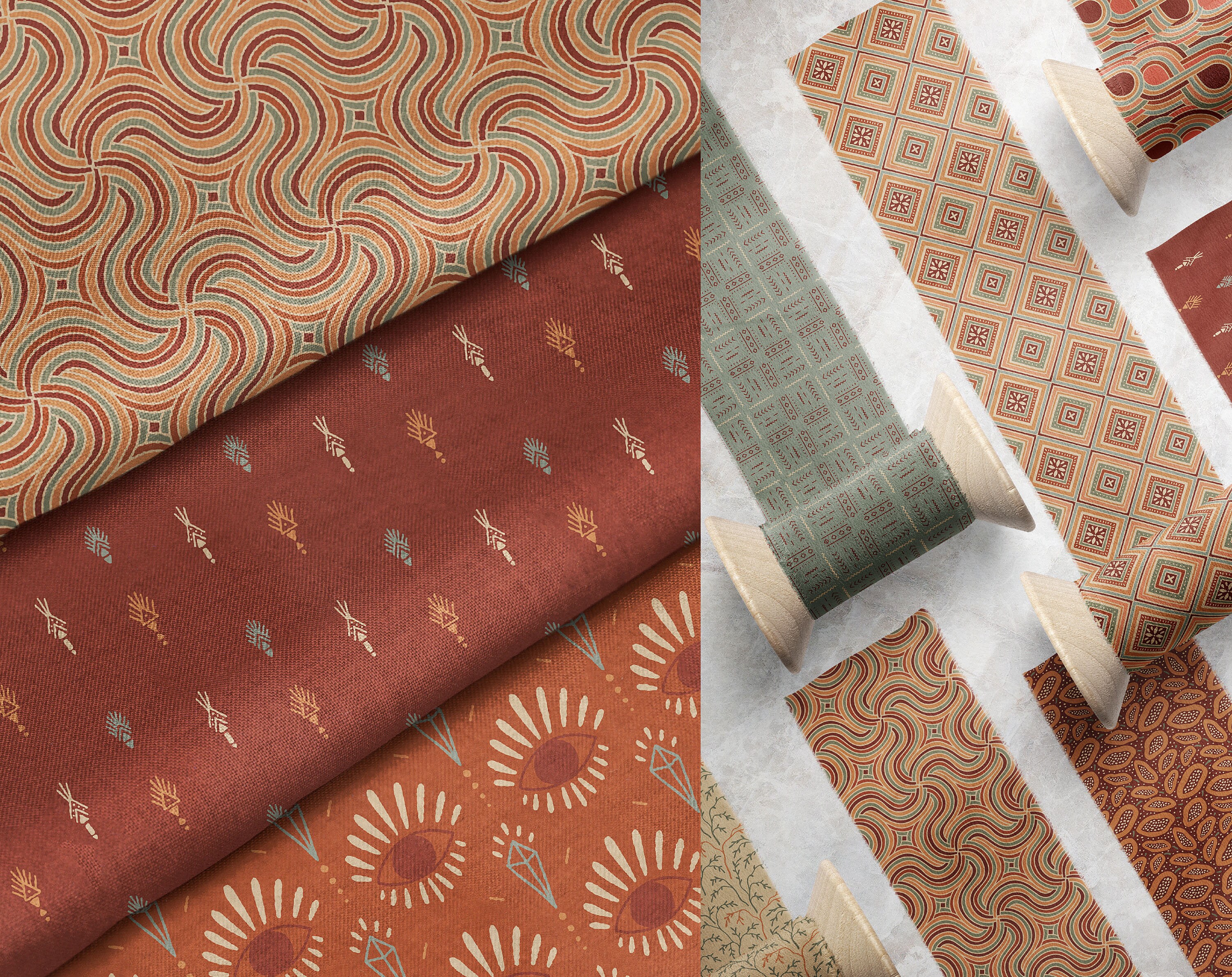 Boho Digital Paper Scrapbook Paper Seamless Patterns | Etsy