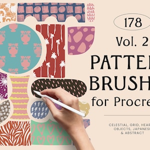 Seamless Pattern Brushes for Procreate - Painting Kit for Procreate - iPad Brushes Procreate Brushes - Watercolor Brushes - Celestial Grid
