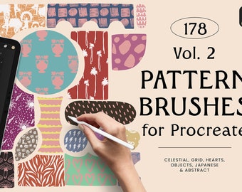 Seamless Pattern Brushes for Procreate - Painting Kit for Procreate - iPad Brushes Procreate Brushes - Watercolor Brushes - Celestial Grid