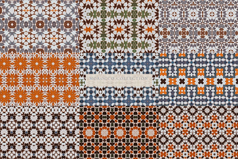 Moroccan Digital Paper - Scrapbook Papers - Seamless Patterns Tiles ...