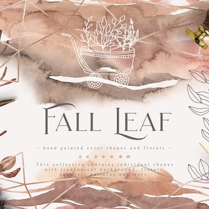 Appclipart numérique automne-feuille - Fichiers PNG individuels - Invitation de mariage à l'aquarelle - Ensemble graphique peint à la main - Grande Collection - Feuille d'automne