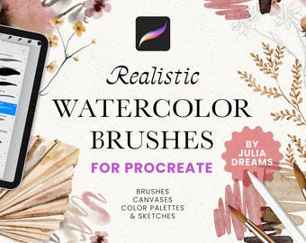 Realistic Watercolor Procreate Brushes - Painting Kit for Procreate - iPad Brushes - Watercolor Brushes - Watercolor Canvas Digital Download