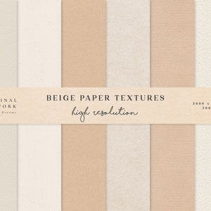 Texture di carta beige - Texture neutre Sfondo beige - Carta per acquerello digitale - Sfondo digitale - Download digitale di documenti stampabili