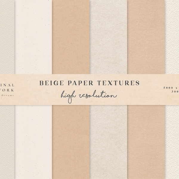 Textures de papier beige - Textures neutres Fond beige - Papier aquarelle numérique - Fond numérique - Papiers imprimables Téléchargement numérique