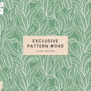 Padrão exclusivo 040 - Padrão sem costura - Tecido de papel para scrapbook - Papel para impressão OOAK - Folhas verdes - Papel digital para crianças e bebês