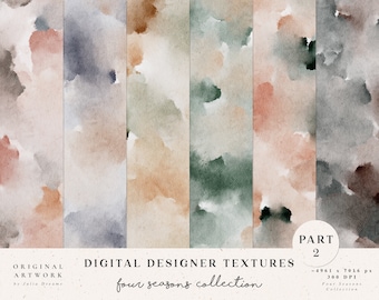 Digital Textures Four Seasons 2 - Watercolor Paper - Ombre Watercolor - Watercolor Clipart - Texture - Digital Background - Printable Papers