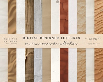 Savanna Serenade Digital Textures - Watercolor Paper Textures - Paper Digital Background - White Paper Texture - Africa Scrapbook Paper