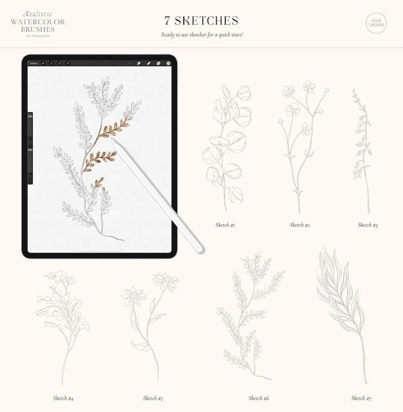 Realistic Watercolor Procreate Brushes Painting Kit for Procreate iPad Brushes Watercolor Brushes Watercolor Canvas Digital Download image 7