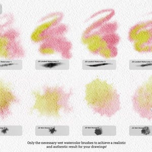 Wet on Wet Watercolor Procreate Brushes - Realistic Painting Kit for Procreate - iPad Brushes Watercolor Brushes - Watercolor Canvas Digital image 4