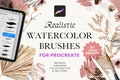 Realistic Watercolor Procreate Brushes - Painting Kit for Procreate - iPad Brushes - Watercolor Brushes - Watercolor Canvas Digital Download