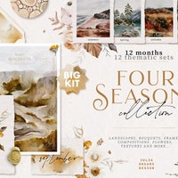 Four Seasons Poster Set, Set of 4 Seasons, Autumn, Winter, Spring ...