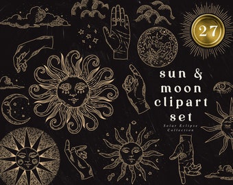 Sun Moon Clipart Etsy
