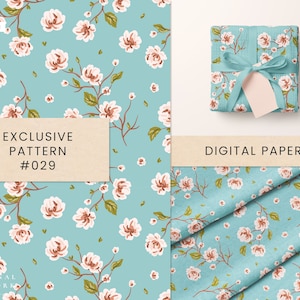 Digitales Papier 029 - Nahtloses Muster - Scrapbook Papier - Stoff - bedruckbares Papier - OOAK - Blumen winzige Pfingstrosen druckbare kommerzielle Nutzung