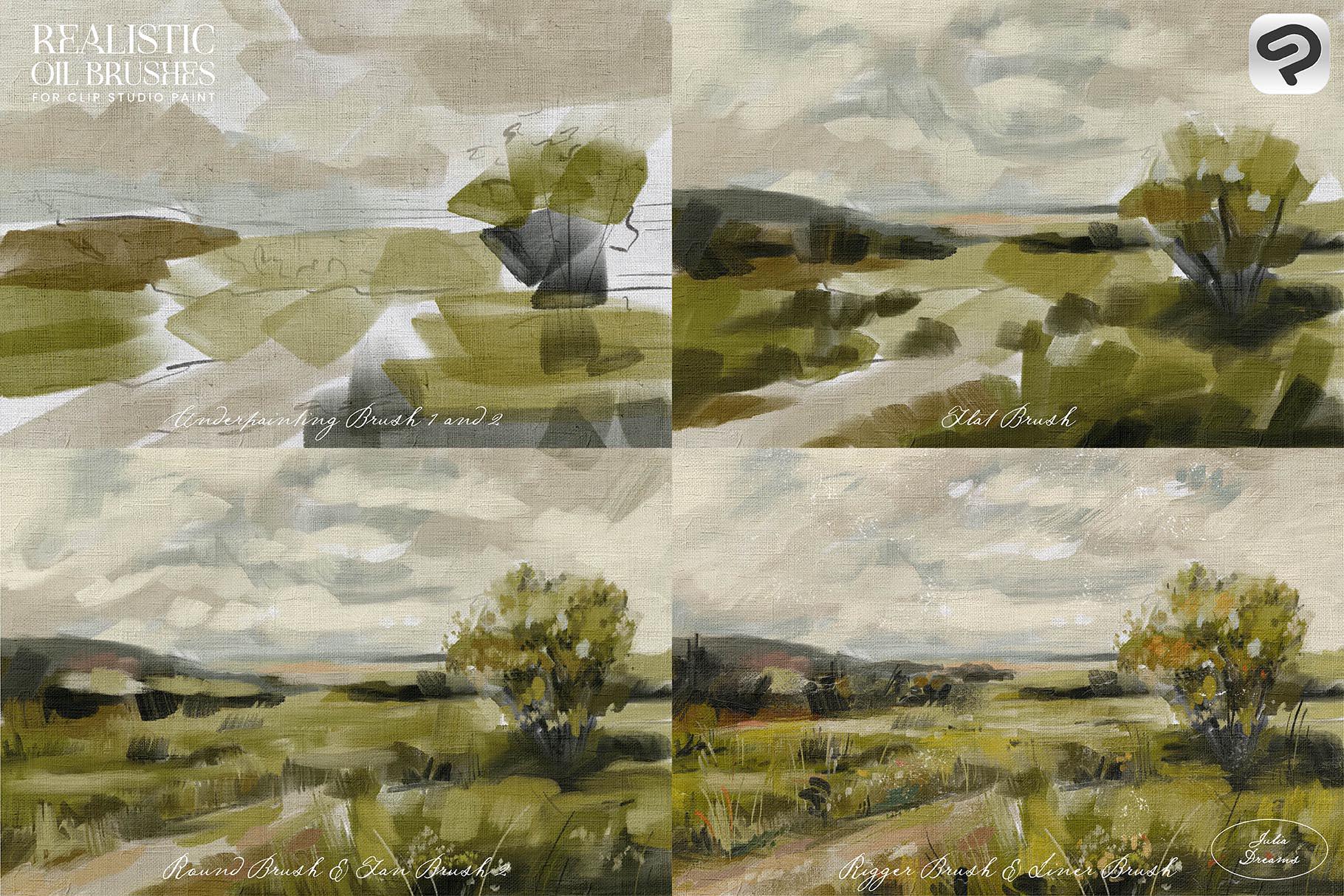 Realistic Oil Brushes for Clip Studio Paint - Painting Kit for ...