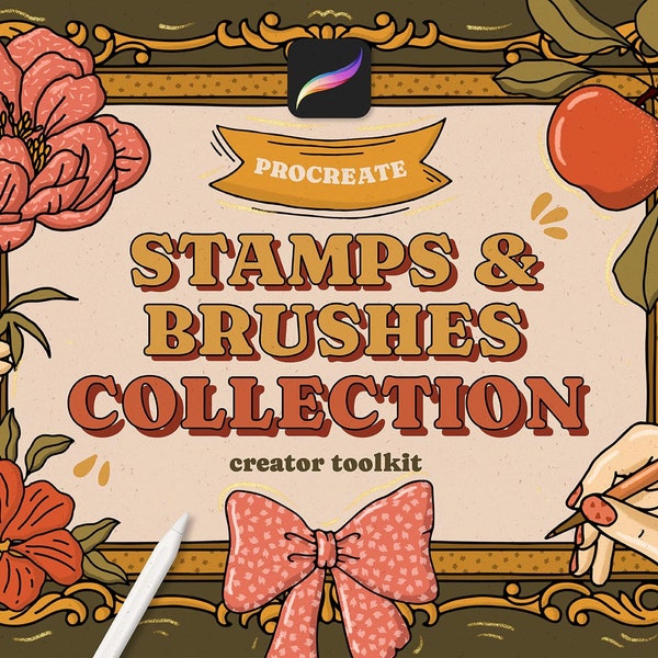 Procreate Stamps and Brushes - Procreate Botanical Brushes - Floral Flower Stamps - Commercial Use - Paper Brushes - Pattern Brushes - Decor