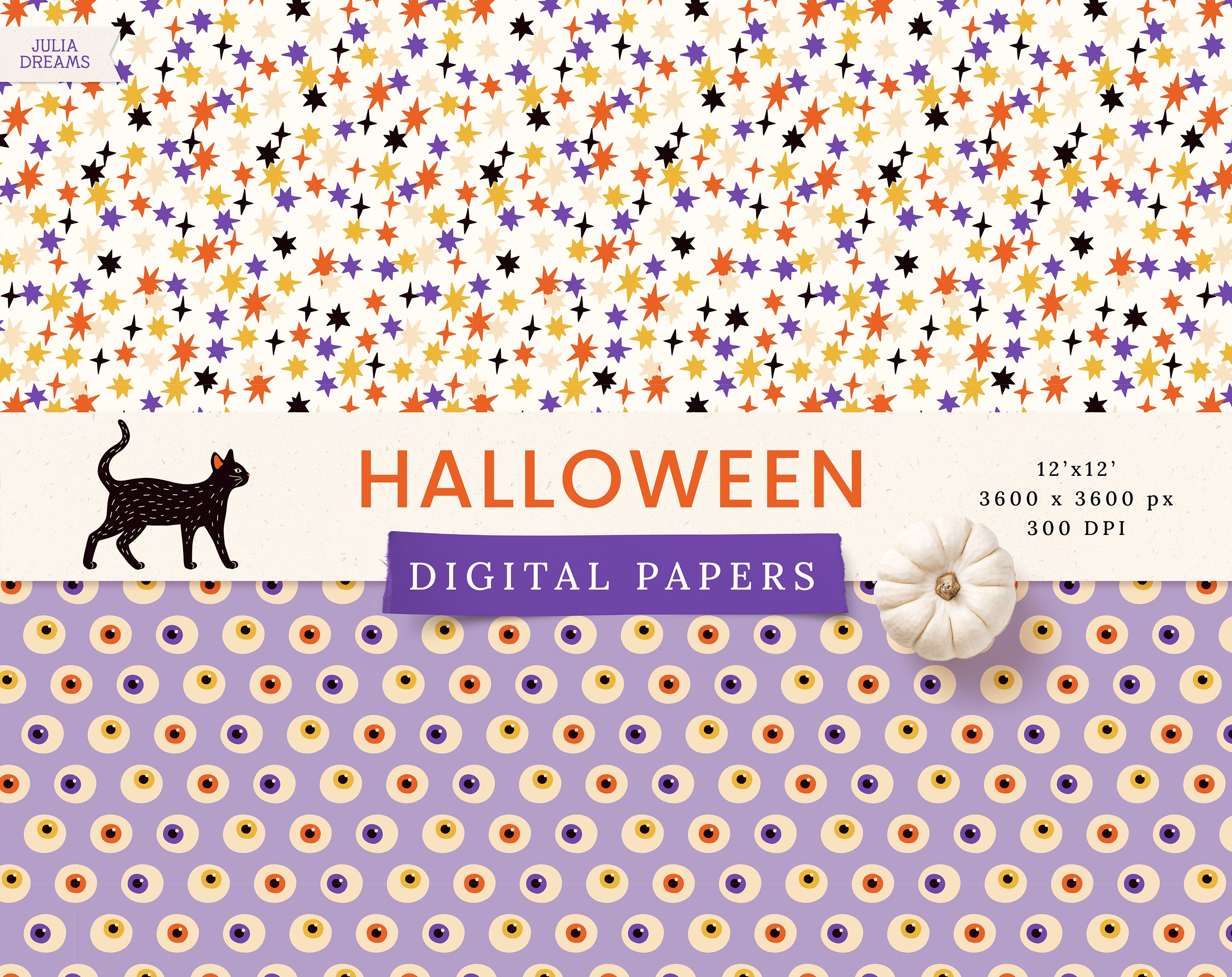 Halloween Digital Papers Commercial Use Scrapbook Paper Etsy