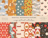 Magic of Tarot Digital Papers - Commercial Use - Scrapbook Paper - Seamless Pattern - Royal Designer Paper - Background - Planner Supplies