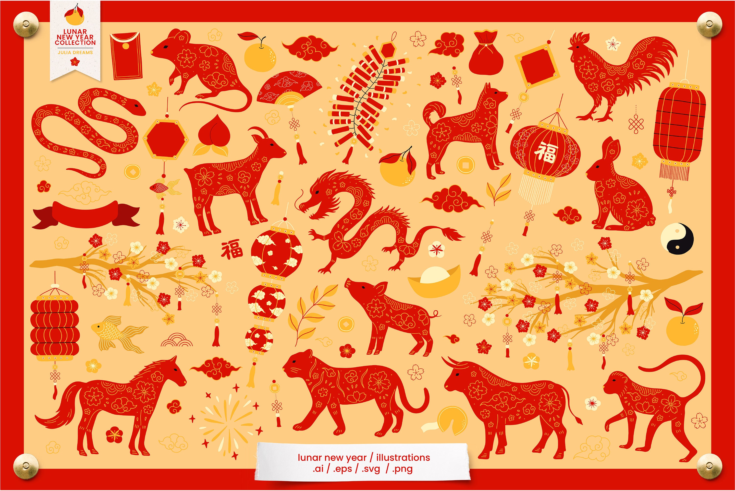 Chinese New Year Animals by SweetlilAngel on DeviantArt
