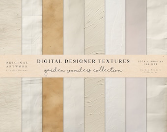 Garden Wonders Digital Textures - Watercolour Paper Textures - Paper Digital Background - White Paper Texture - Digital Scrapbook Paper