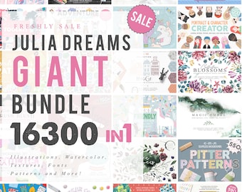 Digitales Aquarell Clipart Bundle - 99% RABATT - Grafik Bundle - Download - Digitales Papier - Hochzeitseinladung - Rahmenkranz - Handgezeichnet PNG